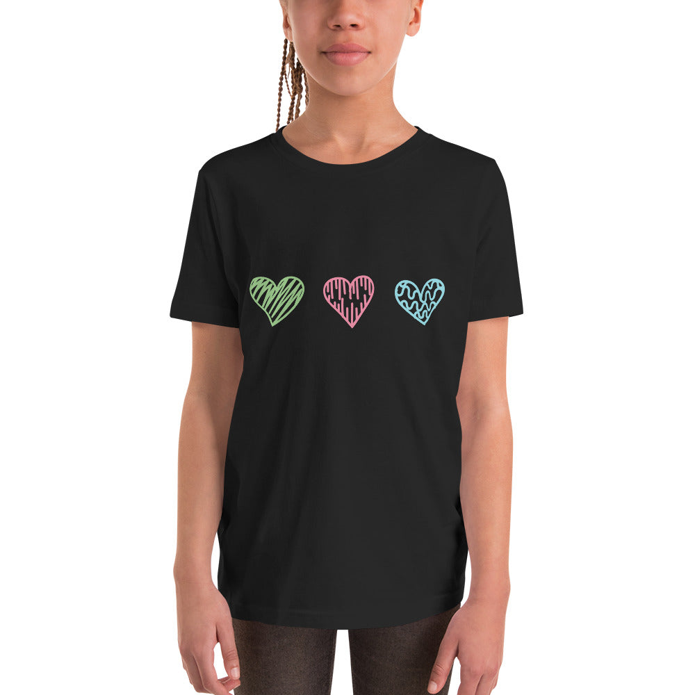 Girls Youth Black Newcastle United Hearts Dolman T-Shirt Size: Large