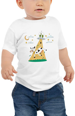 UFO Cow Abduction Baby Tee