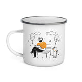 Man and Dog Enamel Mug