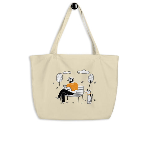 Man and Dog Organic Tote Bag