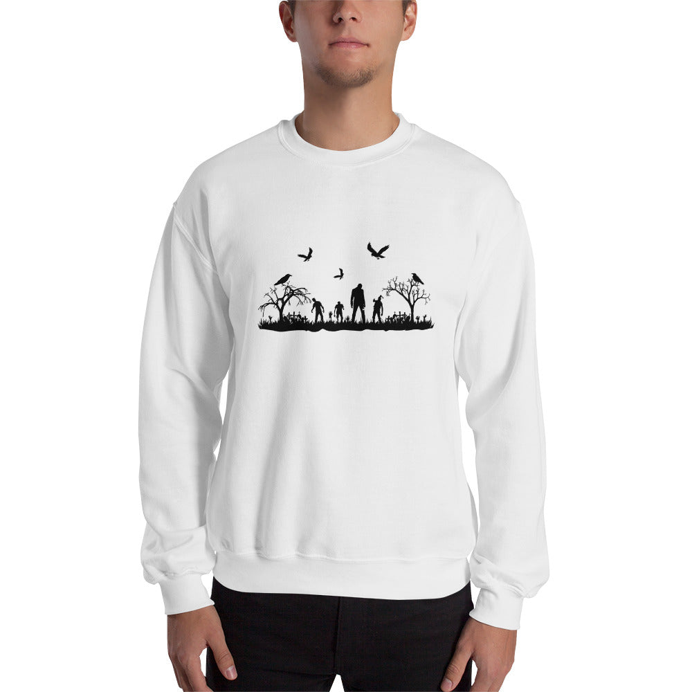 Zombie Dawn Sweatshirt – Black Tee With Milk