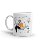 Man and Dog White Glossy Mug