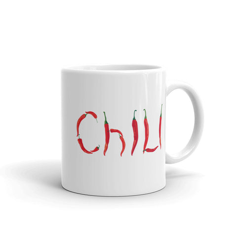 Chili White Glossy Mug