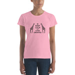 Keep Calm and Love Giraffes Fit T-Shirt